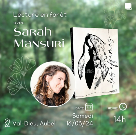 Sarah Mansuri Lecture en forêt
